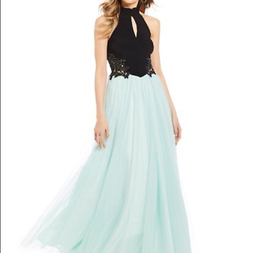 New Size 1 Blondie Nites Tulle Black Blue Ball Gown
